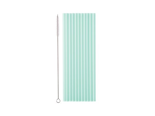Plastic straws, 23 cm, sage (1 pkt / 12 pc.) Plastic straws, 23 cm, sage (1 pkt / 12 pc.)