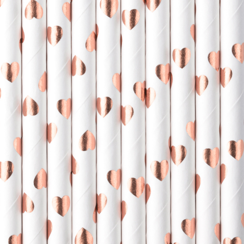 Paper Straws, light rose gold, 19.5cm (1 pkt / 10 pc.) Paper Straws, light rose gold, 19.5cm (1 pkt / 10 pc.)