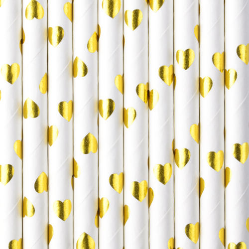 Paper Straws, gold, 19.5cm (1 pkt / 10 pc.) Paper Straws, gold, 19.5cm (1 pkt / 10 pc.)