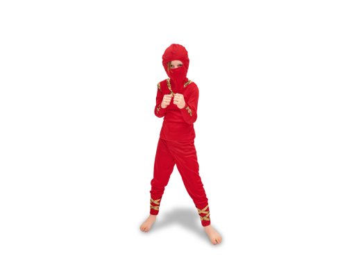 Ninja costume, for a child, red, size 96-116