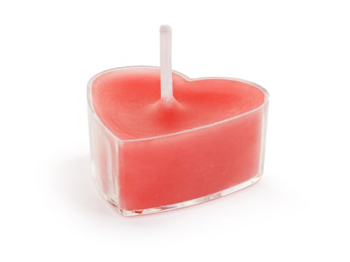 Heart-shaped tealight candles, 4 cm, red (1 pkt / 10 pc.)