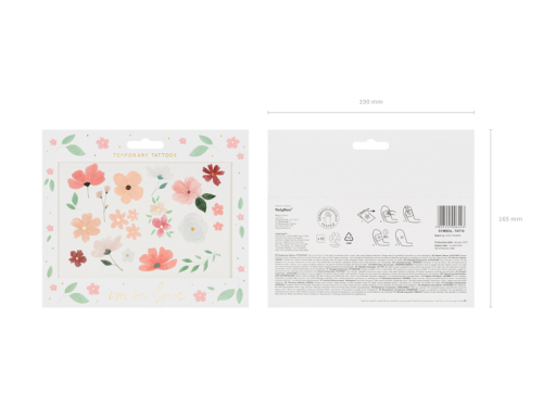 Temporary tattoos I'm in love, mix (1 pkt / 18 pc.) Temporary tattoos I'm in love, mix (1 pkt / 18 pc.)
