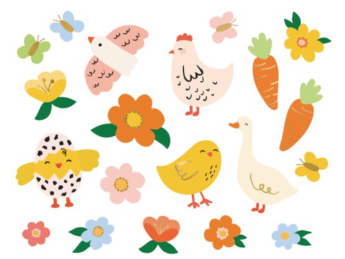 Temporaryt tattoos Easter, mix (1 pkt / 20 pc.) Temporaryt tattoos Easter, mix (1 pkt / 20 pc.)