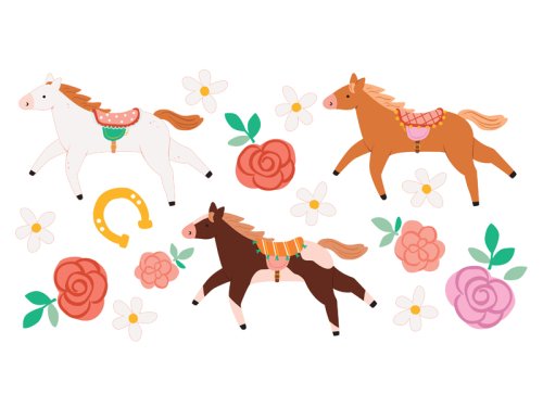Horse Tattoos, mix (1 pkt / 16 pc.) Horse Tattoos, mix (1 pkt / 16 pc.)