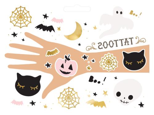 Temporary tattoos BOO!, mix (1 pkt / 12 pc.) Temporary tattoos BOO!, mix (1 pkt / 12 pc.)
