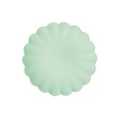 Plastic plates Frill, 22 x 22 cm, sage (1 pkt / 4 pc.)