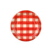 Paper plates checkered, mix, 27 cm (1 pkt / 6 pc.)