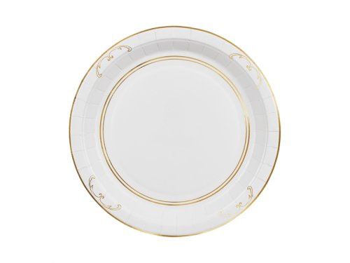 Paper Plates with Ornament, White, 23cm (1 pkt / 6 pc.) Paper Plates with Ornament, White, 23cm (1 pkt / 6 pc.)