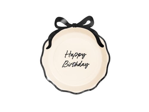 Paper plates Happy Birthday with bow, mix, 24 cm (1 pkt / 6 pc.) Paper plates Happy Birthday with bow, mix, 24 cm (1 pkt / 6 pc.)