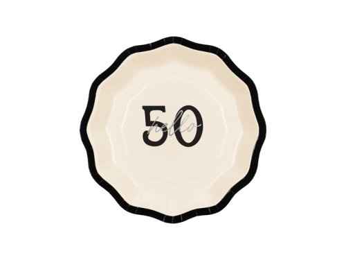 Paper plates ''Hello 50'', mix, 18 cm (1 pkt / 6 pc.) Paper plates ''Hello 50'', mix, 18 cm (1 pkt / 6 pc.)