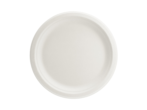 Sugar cane plates, white, 22.5cm (1 pkt / 6 pc.) Sugar cane plates, white, 22.5cm (1 pkt / 6 pc.)