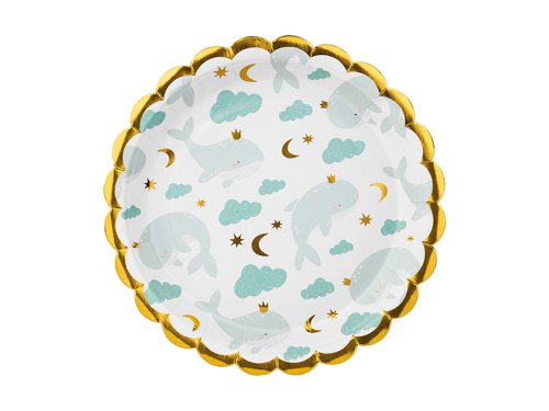 Plates Whales, mix, 18 cm (1 pkt / 6 pc.)