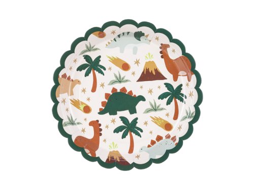 Paper plates Dinosaurs, 18x18 cm, mix (1 pkt / 6 pc.) Paper plates Dinosaurs, 18x18 cm, mix (1 pkt / 6 pc.)