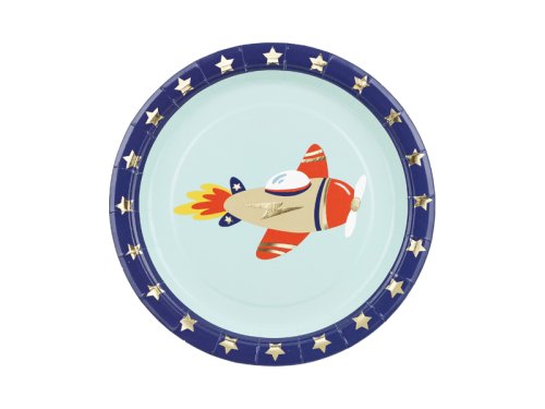 Paper plates Airplane, 18x18 cm, mix (1 pkt / 6 pc.) Paper plates Airplane, 18x18 cm, mix (1 pkt / 6 pc.)