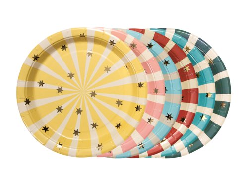Circus Stripes Plates, 18x18 cm, mix (1 pkt / 6 pc.) Circus Stripes Plates, 18x18 cm, mix (1 pkt / 6 pc.)