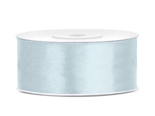Satin Ribbon, light misty blue, 25mm/25m Satin Ribbon, light misty blue, 25mm/25m