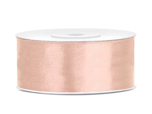 Satin ribbon, light honey, 25mm/25m