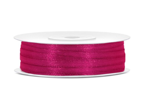 Satin Ribbon, dark pink, 3mm/50m Satin Ribbon, dark pink, 3mm/50m