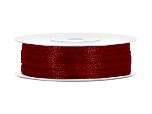 Satin Ribbon, deep red, 3mm/50m Satin Ribbon, deep red, 3mm/50m