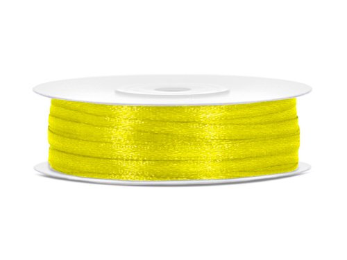 Satin Ribbon, yellow, 3mm/50m Satin Ribbon, yellow, 3mm/50m