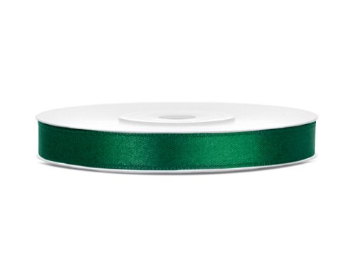 Satin Ribbon, bottle green, 6mm/25m