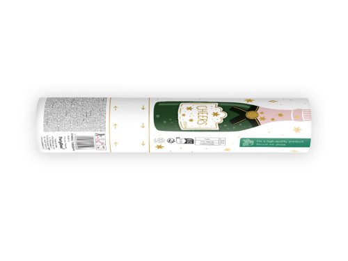 Confetti canon Champaigne with stars, 20 cm Confetti canon Champaigne with stars, 20 cm