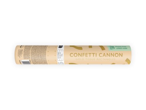 Confetti cannon, gold, 20cm Confetti cannon, gold, 20cm
