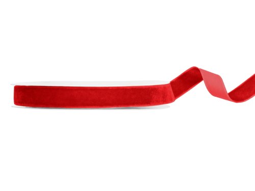 Velour ribbon, red, 15mm/10m Velour ribbon, red, 15mm/10m