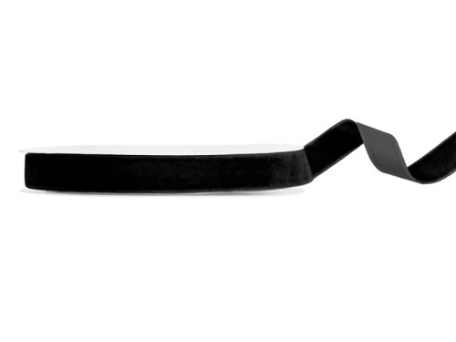 Velour ribbon, black, 15mm/10m Velour ribbon, black, 15mm/10m