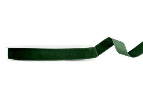 Velour ribbon, bottle green, 15mm/10m Velour ribbon, bottle green, 15mm/10m