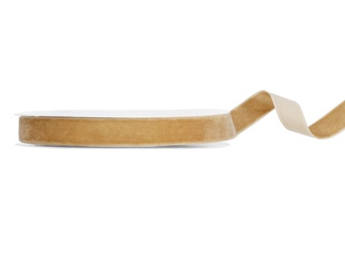 Velour ribbon, cold gold, 15mm/10m Velour ribbon, cold gold, 15mm/10m