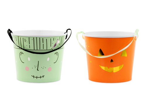 Treat buckets Halloween, 13.5 cm, mix (1 pkt / 2 pc.) Treat buckets Halloween, 13.5 cm, mix (1 pkt / 2 pc.)