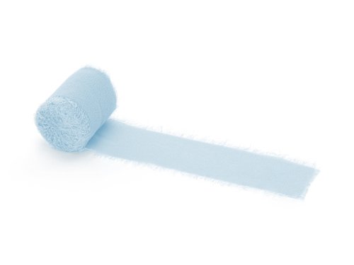 Chiffon ribbon, blue, 40mm/5m (1 pkt / 3 pc.) Chiffon ribbon, blue, 40mm/5m (1 pkt / 3 pc.)