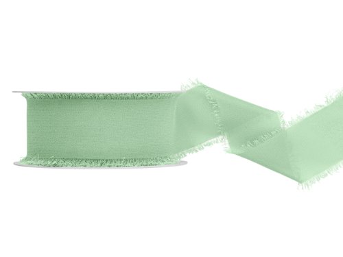 Chiffon ribbon, sage, 40mm/10m Chiffon ribbon, sage, 40mm/10m