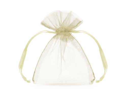 Organza pouches, cream, 10cm (1 pkt / 10 pc.) Organza pouches, cream, 10cm (1 pkt / 10 pc.)