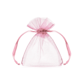 Organza pouches, pink, 10cm (1 pkt / 10 pc.)
