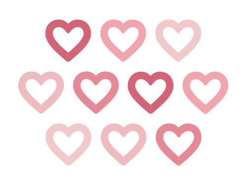 Drink tags Hearts, 6.5x6 cm, mix (1 pkt / 10 pc.) Drink tags Hearts, 6.5x6 cm, mix (1 pkt / 10 pc.)