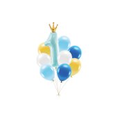 Balloon set First Birthday, blue (1 pkt / 9 pc.)
