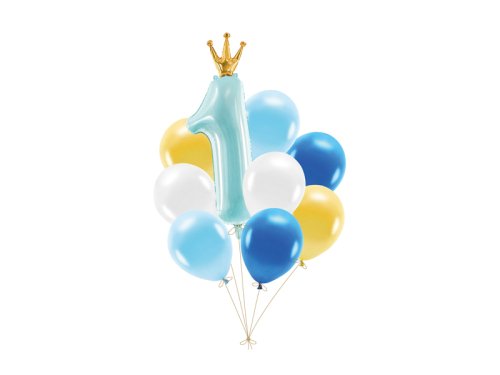 Balloon set First Birthday, blue (1 pkt / 9 pc.) Balloon set First Birthday, blue (1 pkt / 9 pc.)