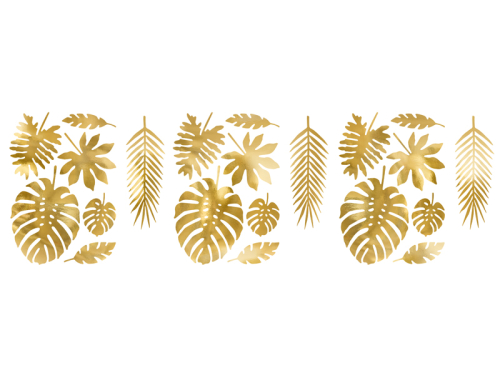 Decorations Aloha - Tropical leaves, gold (1 pkt / 21 pc.) Decorations Aloha - Tropical leaves, gold (1 pkt / 21 pc.)