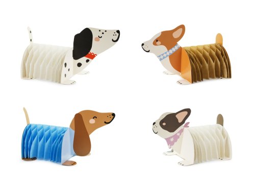 Paper honeycomb decorations Dogs, mix (1 pkt / 4 pc.) Paper honeycomb decorations Dogs, mix (1 pkt / 4 pc.)