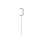 Sparkler Number 3, gold, 15 cm