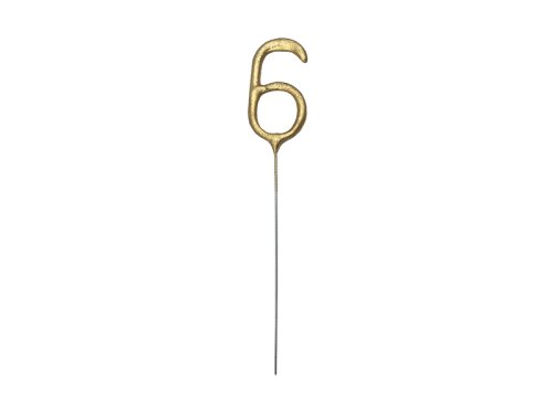 Sparkler Number 6, gold, 15 cm Sparkler Number 6, gold, 15 cm