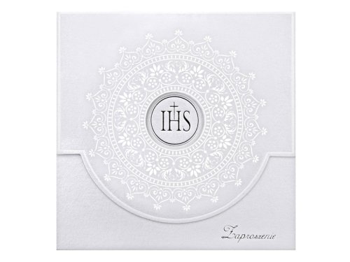 White ornamented holy communion invitation (1 pkt / 10 pc.)