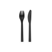 Plastic cutlery, 18–18.5 cm, black (1 pkt / 12 pc.)