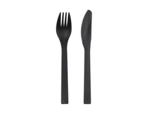 Plastic cutlery, 18–18.5 cm, black (1 pkt / 12 pc.) Plastic cutlery, 18–18.5 cm, black (1 pkt / 12 pc.)