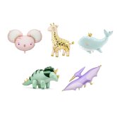 Foil balloons set - Animals, mix (1 pkt / 25 pc.)