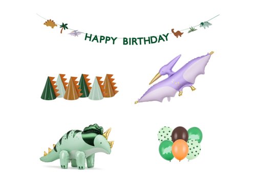 Foil balloons set - Dinosaurs, mix (1 pkt / 25 pc.) Foil balloons set - Dinosaurs, mix (1 pkt / 25 pc.)
