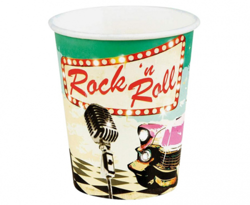 Paper cups Rock'n Roll 250ml, 6 pcs. Paper cups Rock'n Roll 250ml, 6 pcs.