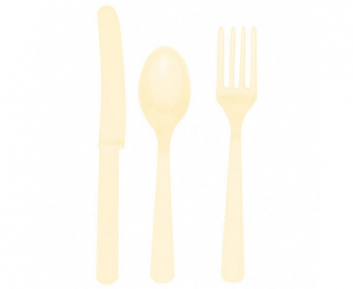 Set 24 pcs. cutlery cream (8 spoons, 8 knives, 8 forks)